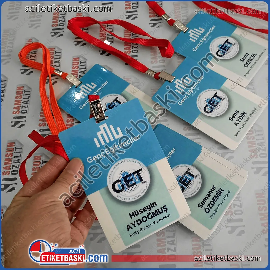 10x15cm yaka kartı, acil yaka kartı baskısı, pvc tek yüzey baskılı, buyun ip dahil yaka isimliği, tasarım müşteri tarafından gönderilmiştir, acil yaka kartı baskısı, ipli, boyun askılı yaka kartı imalat, üretim, kaliteli yaka isimliği 10x15cm name badge, emergency name badge printing, pvc single surface printed, name badge with rope included, design sent by customer, emergency name badge printing, name badge with rope, neck strap manufacturing, production, quality name badge