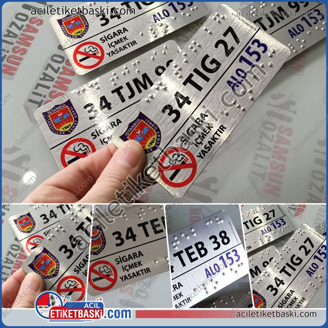 taksi görme engelli plaka baskısı, istanbul belediyesi, taksi için, kabartma, görme engelli, ticari taksi plaka baskısı, şoförler odası taksi plakası, braille alfabe taksi plaka baskısı taksi görme engelli plaka baskısı, İstanbul belediyesi, taksi için, kabartma, görme engelli, ticari taksi plaka baskısı, şoförler odası taksi plakası, Braille alfabe taksi plaka baskısı, acil üretilir, aynı gün kargo yapılır, istanbula teslim süresi 2 iş günü, toplu siparişleriniz için uygun fiyat verilir, belirtilen fiyat 1 adet ürün için, genelde 1 araçta 2 adet olmalıdır,