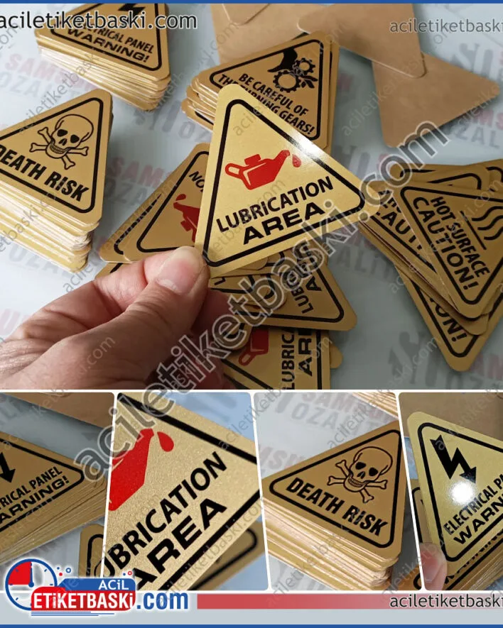 Metal etiket, makine için uyarı etiketi, 7cm ebadında uyarı etiketi, arkası bantlı, alüminyum uyarı etiketi, Makine için metal uyarı işaretleri etiket baskısı, metal etiket, metal üçgen etiket, yurt dışı gönderim yapılır, acil üretim, tasarım desteği, gerçek metal, üçgen formda, köşeler oval etiket, üretimi, makine etiket baskısı Metal label, warning label for machine, 7cm size warning label, back tape, aluminum warning label, Metal warning signs label printing for machine, metal label, metal triangle label, overseas shipping, urgent production, design support, real metal, triangle shaped, corners oval label, production, machine label printing