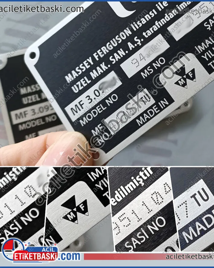 massey ferguson, traktör, şasi numarası, motor numarası, muayeneden geçmeyen, yıpranmış etiketlerin, aslına uygun üretilmesi, dış mekan dayanıklı, motor etiketi, aslına uygun tasarlanıp basılmıştır, kaliteli paslanmaz alüminyum, lazer ile kaliteli, kalıcı baskı