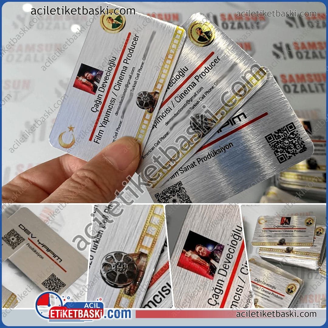 Metal kartvizit, çift taraflı baskılı, metal kart, hızlı üretim, kaliteli, imalat, tasarım desteği Çift taraflı baskılı metal kartvizitlerimiz, hem şık hem de dayanıklı bir tanıtım aracıdır. Hızlı üretim sürecimizle, kaliteli metal kartlarınızı kısa sürede teslim alabilirsiniz. Profesyonel imalat ve özel tasarım desteği ile ihtiyaçlarınıza uygun çözümler sunuyoruz. İş dünyasında fark yaratın!