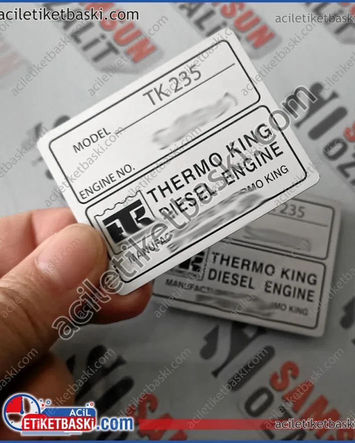 Thermo King deniz motor ve tekne etiket baskısı – deniz suyuna dayanıklı, yüksek kaliteli üretim! Aynı gün imalat ve kargo avantajıyla hemen sipariş verin!