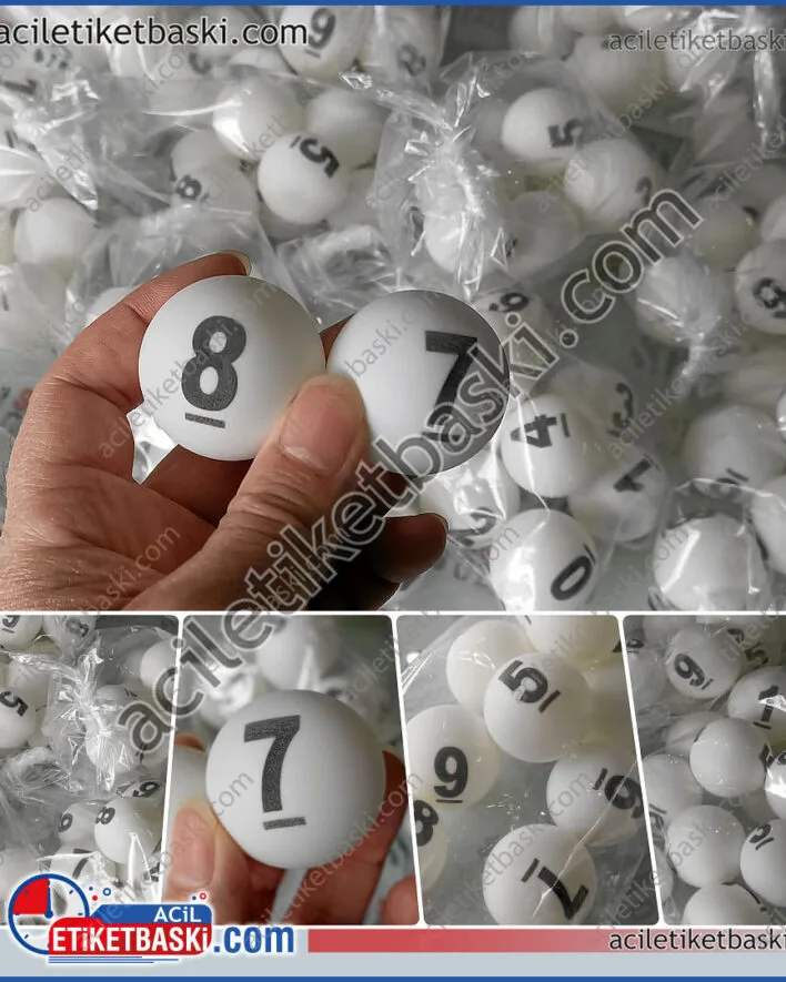 Çekiliş, kura, talihli belirleme ve tombala oyunlarında dönen mekanizmaya uygun, silinmez baskılı ve dayanıklı top baskıları ile yüksek kaliteli kura toplarını keşfedin, kura topu, çekiliş topu, talihli belirleme, tombala, dönen mekanizmaya uygun, çıkmaz, silinmez baskılı, top baskıları