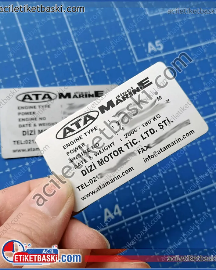 ata marine, tekne motor etiketi, yıpranan, silinen, okunmayan, etiketlerin, yeniden tasarım ve baskısı yapılır, sudam etkilenmez, alüminyum üzeri lazer baskı