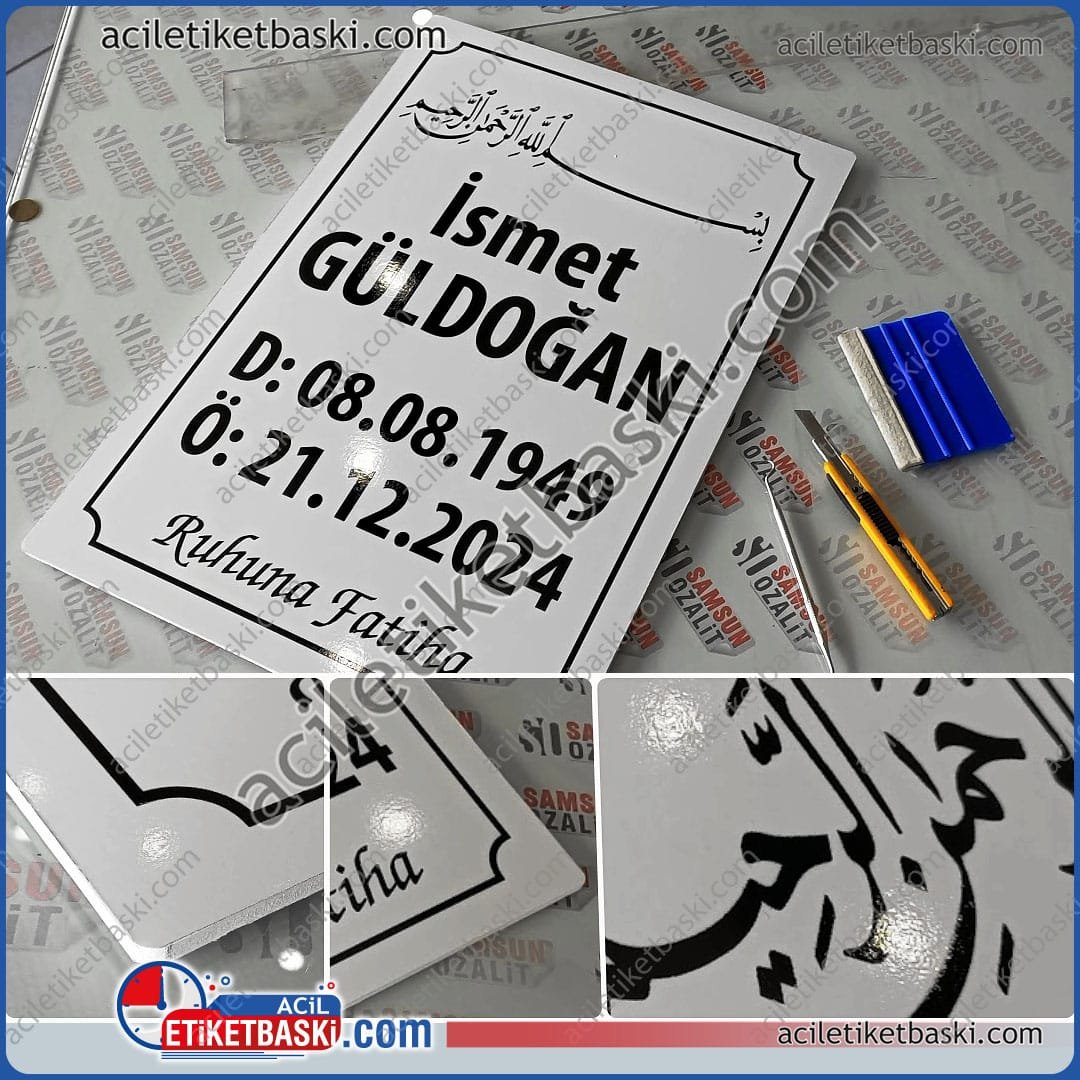 Plastik mezar taşı, acil üretim, aynı gün gönderim, dış mekan dayanıklı, mezar taşı tabelası, 35x50cm ebadında 5mm plastik ürün, geçici mezar taşı imalat Plastik mezar taşı, acil üretim, aynı gün gönderim, dış mekan dayanıklı, mezar taşı tabelası, 35x50cm ebadında 5mm plastik ürün, geçici mezar taşı imalat