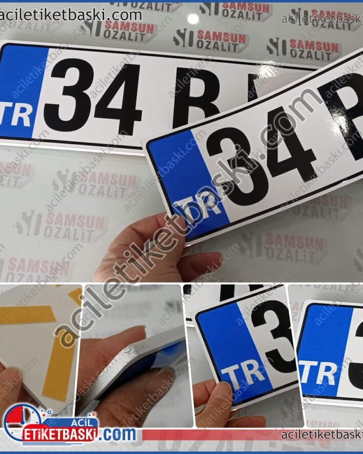 karavan plakası, plastik, 5mm dekota, üzeri dış mekan dayanıklı baskı, gerçek plaka ebadında, arkası bantlı, aynı gün gönderilir, 1 adet etiket plaka hediye