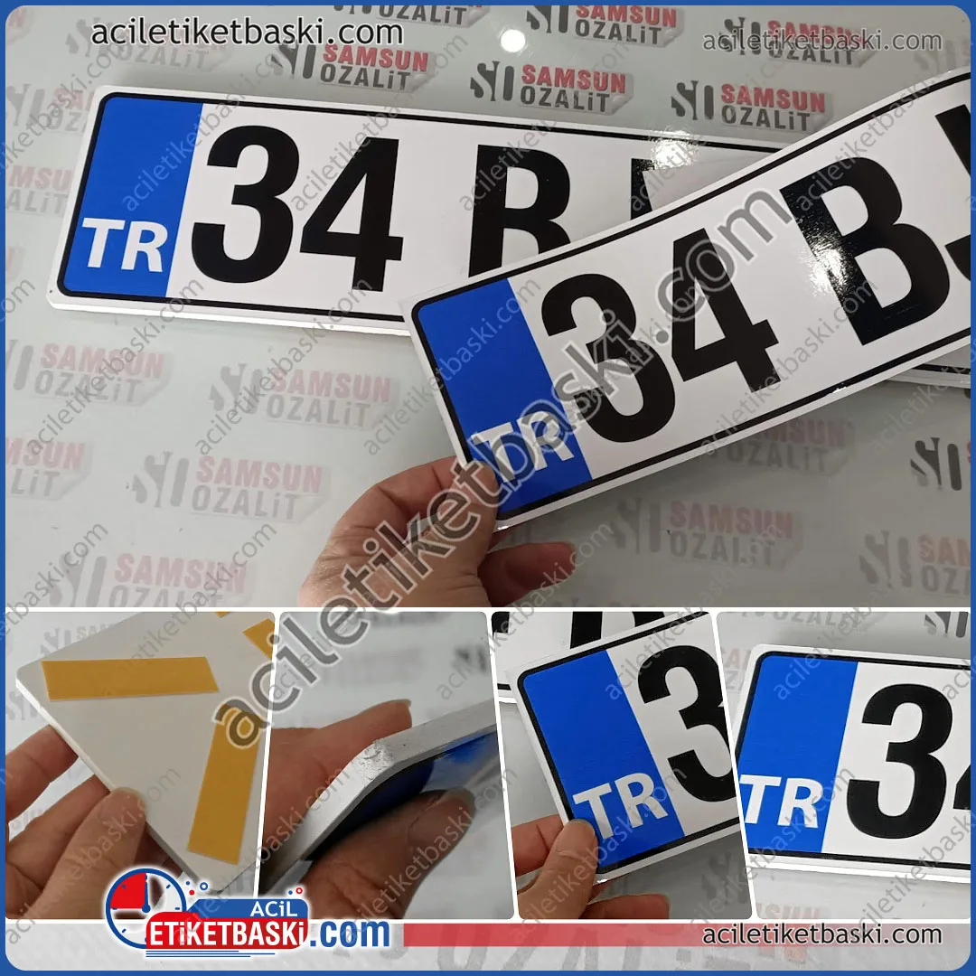 karavan plakası, plastik, 5mm dekota, üzeri dış mekan dayanıklı baskı, gerçek plaka ebadında, arkası bantlı, aynı gün gönderilir, 1 adet etiket plaka hediye