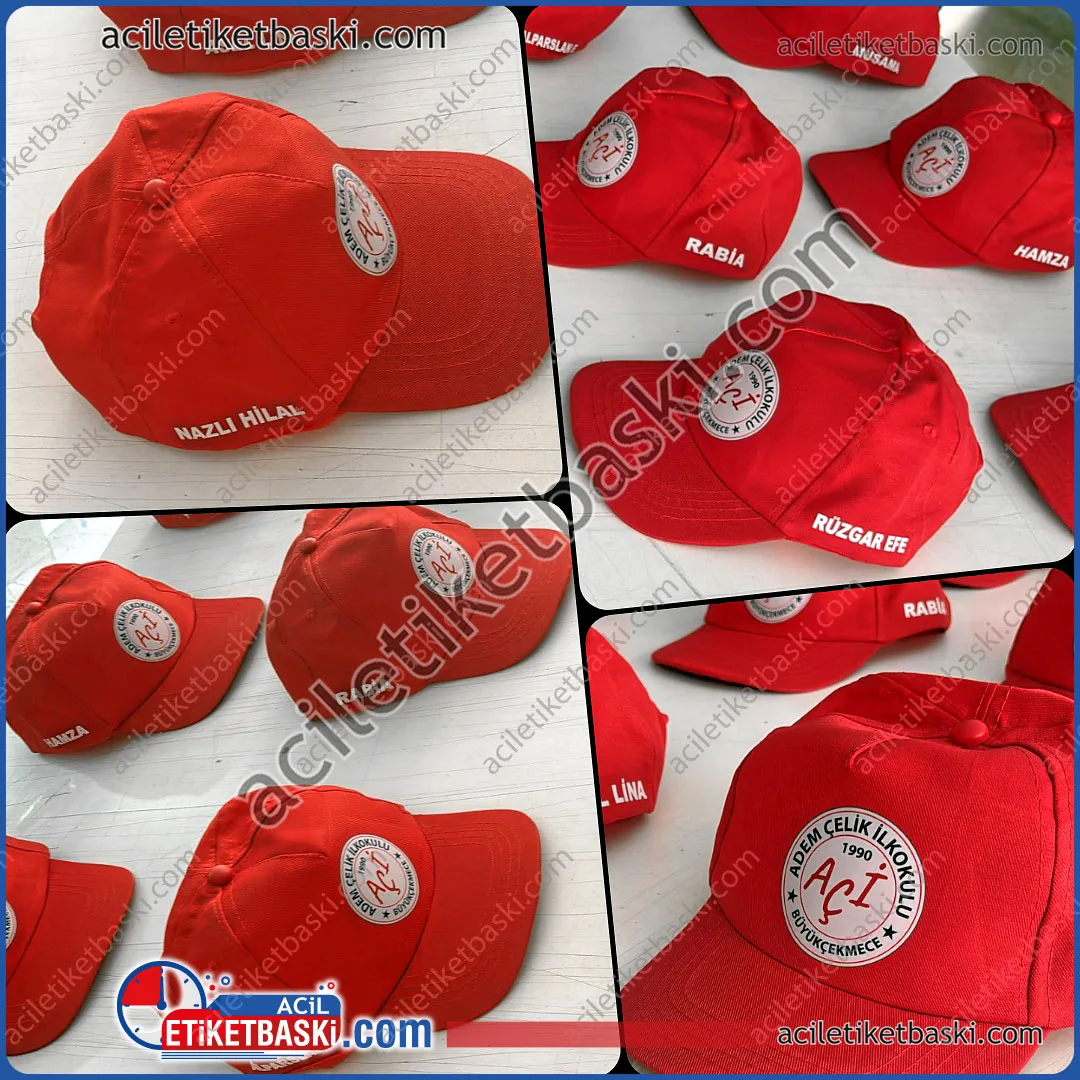 sapka-baski-isim-baskili-sapkalar-kaliteli-okul-sapkasi-okul-isim-baskisi-firma-baskili-tek-tek-degisken-isim-baskili-sapkalar-sapka-promosyon-baski-merkezi okul için şapka baskı, öğrenci isim ve okul logosu baskılı şapka, gezi şapkası, tek tek isim baskılı gezi şapkası, istenilen renk şapka vardır, şapka baskı, isim baskılı şapkalar, kaliteli okul şapkası, okul isim baskısı, firma baskılı, tek tek değişken isim baskılı şapkalar, şapka promosyon baskı merkezi, şapka baskı dahil üründür, adetli işler için uygun fiyatlı şapka baskıları yapılır, baskısız boş şapka gönderilir