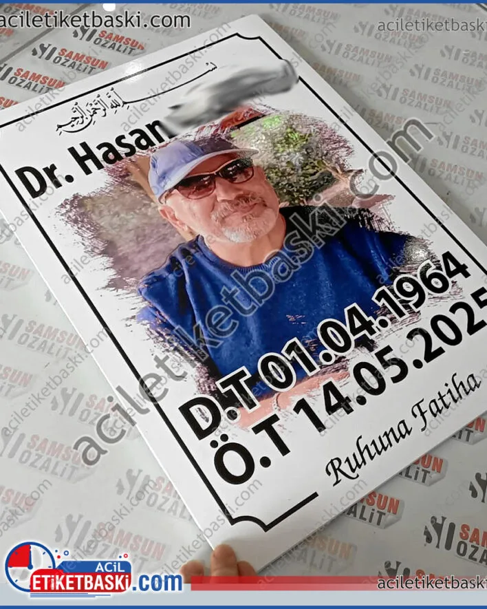 geçici mezar taşı, fotoğraflı, mezar taşı, dış mekan dayanıklı, hızı üretim, aynı gün gönderim, tasarım desteği verilir, 5mm tabela şeklinde, mezar taşı baskısı