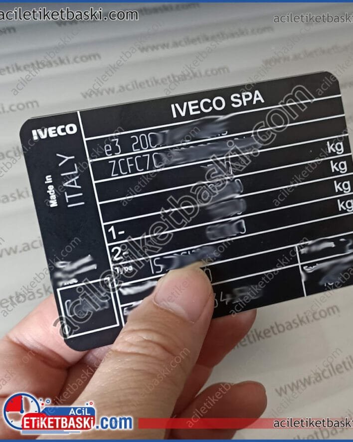 iveco motor şasi numarası, iveco taşıyıcı araç motor numarası, aslına uygun, dış mekan dayanıklı, paslanmaz alüminyum, tasarım desteği, aynı gün gönderim