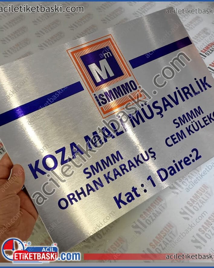 metal tabela, 30x42cm tabela, gerçek metal, üzer, baskılı, alt tabanı 5mm plastik, uygulama için arkası bantlı, özel tasarım yapılır, altın ve gümüş renk tabela baskı, imalat, üretim
