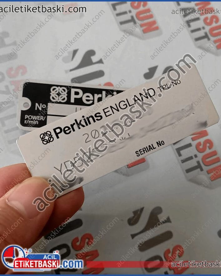 perkins tekne motor etiketi, aslına uygun, silinen yıpranan, tekne motor etiket baskıları, yönetmeliğe uygun, kaliteli paslanmaz metal etiket üretim, imalat