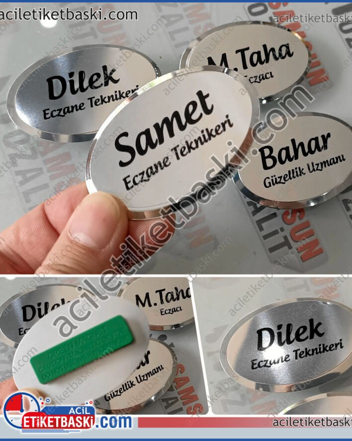 personel yaka isimliği, eczane için yaka isimliği, adet ve modele göre fiyat alınız, kaliteli yaka isimliği, personel yaka tabelası, acil üretim, aynı gün gönderim, arkası mıknatıslı, iğneli yapılabilir, adede göre fiyat değişir