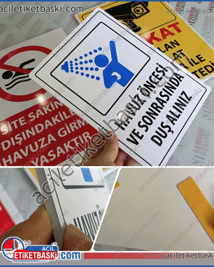 uyarı levhası üretim, imalat, acil tasarım, baskı, aynı gün gönderim, 5mm malzme, 3mm malzeme, ebat ve adede göre uyarı levhası fiyatları alabilirsiniz, acil etiket baskı merkezi