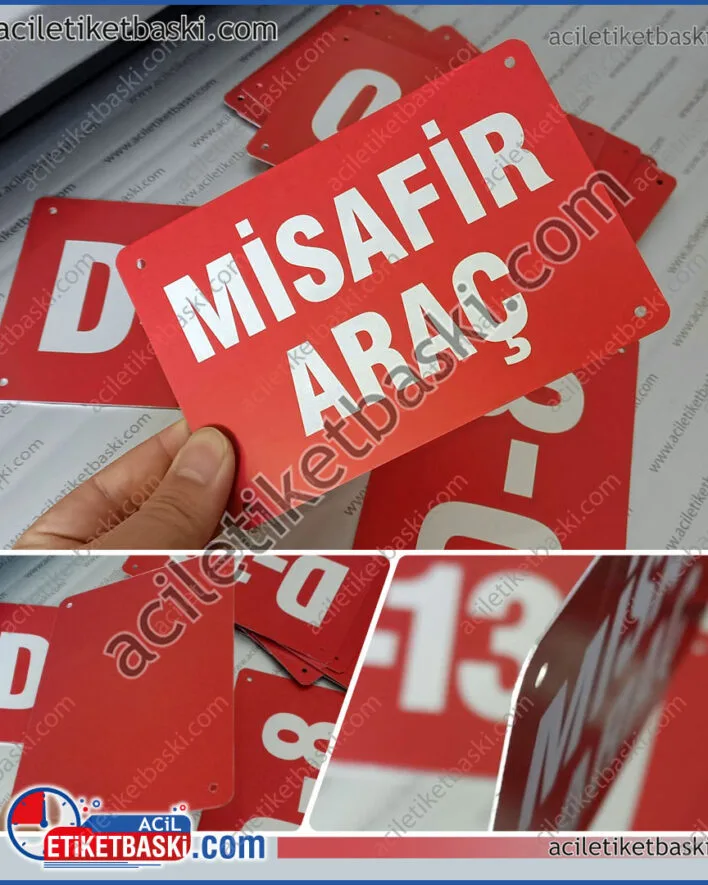 10x15cm dış mekan için, dayanıklı, solmaz, yıpranmaz, metal etiket, araç park yerleri belirlemek için, 0,6mm paslanmaz alüminyum, 4 köşe delik, acil üretim, kırmızı renk boyalı, lazer baskılı