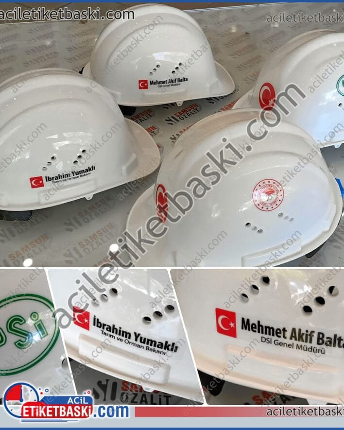 acil baret baskısı, açılış gibi, denetleme gibi, acil etkinlikler için baret baskısı yapılır, aynı gün gönderilir, ibrahim yumaklı tarım orman bakanı baret, Mehmet akif balta DSİ genel müdür baret baskısı