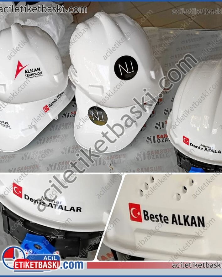 baret baskısı, acil baret baskısı yapılır, toplantılarda, açılışlarda, saha kullanımında, hediye olarak da verilebilir, logo baskılı, kan grubu baskılı, çevirmeli, CE belgeli baret, yerli üretim baret, standartlara uygun ürün, dış mekan dayanıklı kalıcı baskı