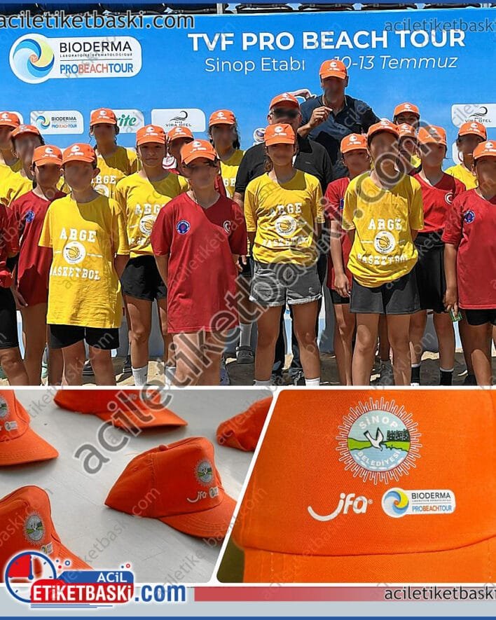sinop plaj voleybolu için şapka baskısı, bioderma, ifa, sinop belediyesi, destekli, gençler turnuvası, promosyon ürün baskıları yapılmıştır, hızlı üretim, kaliteli ürün, acil şapka baskısı, renk seçeneği, sınırsız baskı rengi, tasarım desteği, imalat, üretim, promosyon malzemeleri baskılı ve baskısız imalat