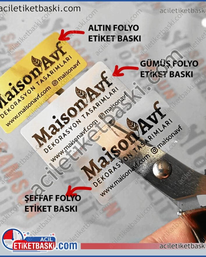 Folyo etiket baskı, altın zemin folyo baskı, gümüş zemin folyo baskı, baskes etiket, dış mekan dayanıklı, şeffaf folyo etiket baskı, acil etiket baskı merkezi, adet ve malzemeye göre fiyat alınız, tasarım, aynı gün gönderim, logo, ürün açıklaması, değişken data baskısı, ısıya dayanır, güneşe dayanır, yağmura dayanır, kaliteli yapışkan, uzun süre kullanım, acil etiket baskı merkezi