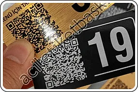 QR Kod baskılı metal etiket