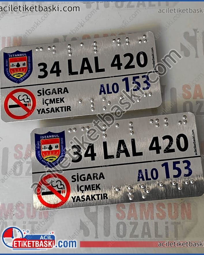 Servis araçları için, görme engell, araç içi, plaka baskısı, araç yönetmeliği, servis taşıma yönetmeliği, ibb servis taşımacılık kanunu, trafik cezası var, görme engelli, kabartma plaka baskısı, baille alfabesi