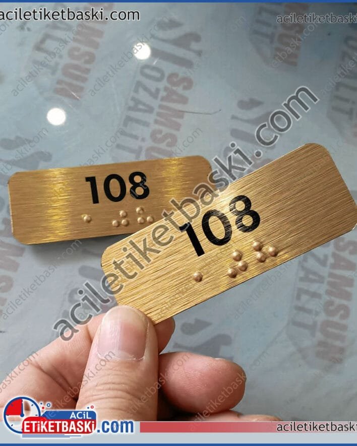 otel odası için, görme engelli, oda numarası baskısı, braille alfabesi, oda kapı isimliği, engelli bireyler için hazırlanan, kapı numarası, otelde zorunlu olan oda için tabela baskısı, tasarım desteği, ebat ve adede göre fiyat alınız, aynı gün gönderim, paslanmaz, metal, alüminyum, siyah, altın ve gümüş renk seçenekleri