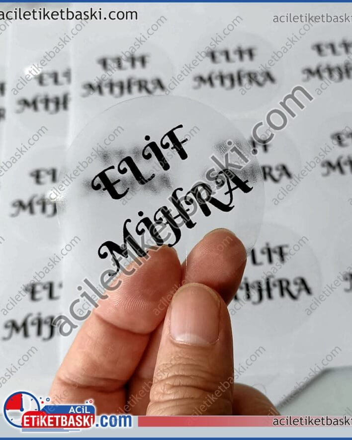 şeffaf etiket, yuvarlak etiket, siyah baskılı, renkli baskıda mümkün, hediyelik ürün üzerine etiket, kına etiketi, şişe etiketi, kutu etiketi, ebat ve adede göre fiyat alınız, aynı gün gönderim, tasarım desteği