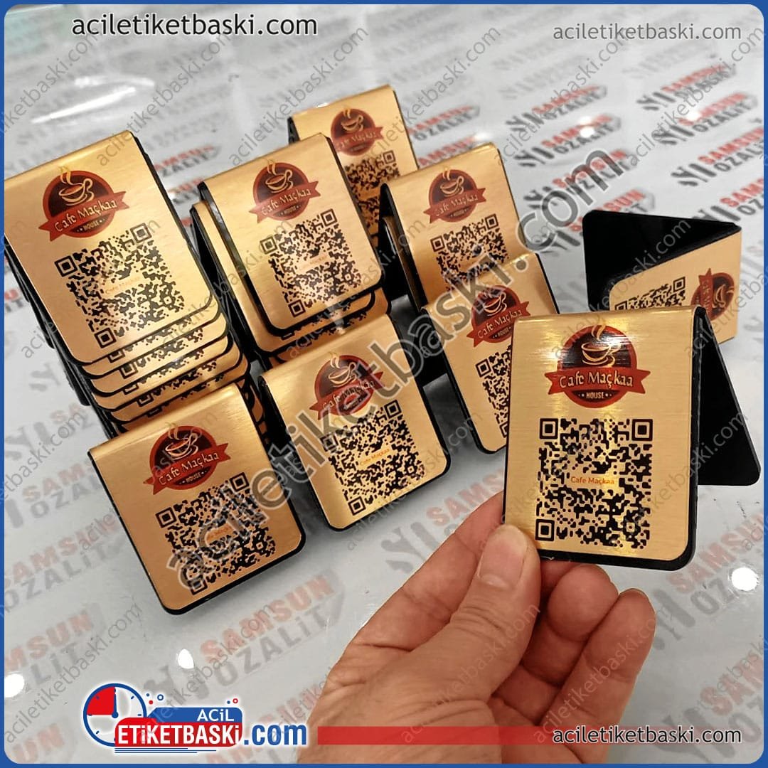 Cafe maçka için yapılan, masa üzeri QR kod, üçgen büküm, üzeri metal baskılı, kaliteli, şık, dayanıklı, silinebilen, masa üzeri menü QR kod, tabela üretimi, imalat, aynı gün gönderim Cafe maçka için yapılan, masa üzeri QR kod, üçgen büküm, üzeri metal baskılı, kaliteli, şık, dayanıklı, silinebilen, masa üzeri menü QR kod, tabela üretimi, imalat, aynı gün gönderim