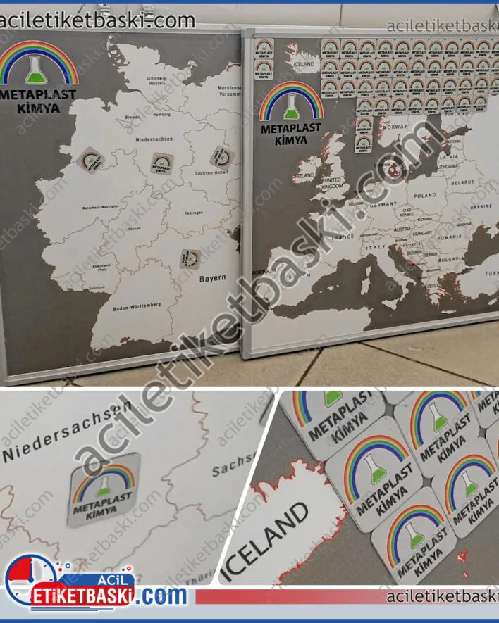 harita baskısı, almanya haritası, avrupa haritası, üzeri mıknatıslı logo, kurumsal duvar haritası, kaliteli ürün, uzun yıllar kullanım, dayanıklı emaye tahta, üretim, imalat, tasarım