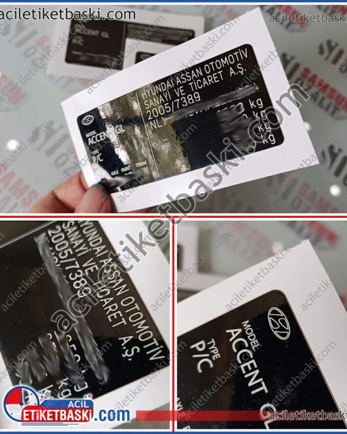 hyundai accent, araç direk etiketi, aslına uygun, silinmiş, boyanmış, okunmayan etiket revizesi, kaliteli, dış mekan dayanıklı, hızlı üretim, aynı gün kargo, tasarım desteği