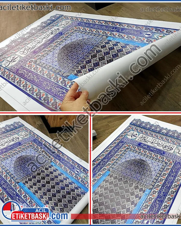 mihrap baskısı, 3D görünümlü, mihrap baskısı, işyeri, resmi kurum, avm, geçici cami, askeriye, dernek, apartman içi gibi birçok yerde kullanılabilir, dayanıklı ürün, sudan etkilenmez, kenarına çerçeve yaptırabilirsiniz, aynı gün kargo olur, acil baskı merkezi
