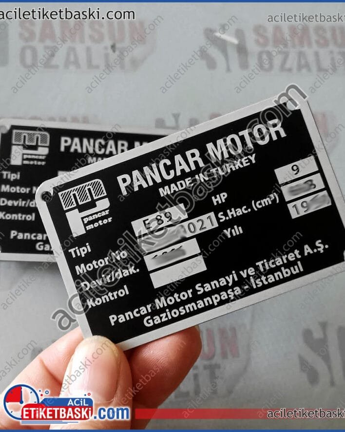 pancar motor, tekne etiket, balıkçı teknesi, kayık etiketi, deniz araç motor etiketi, yerli üretim, okunmayan, alım satım için gerekli, yönetmeliğe, aslına uygun üretim, aynı gün gönderim, paslanmaz alüminyum, üretim, imalat, tasarım, kaliteli ürün, acil baskı merkezi