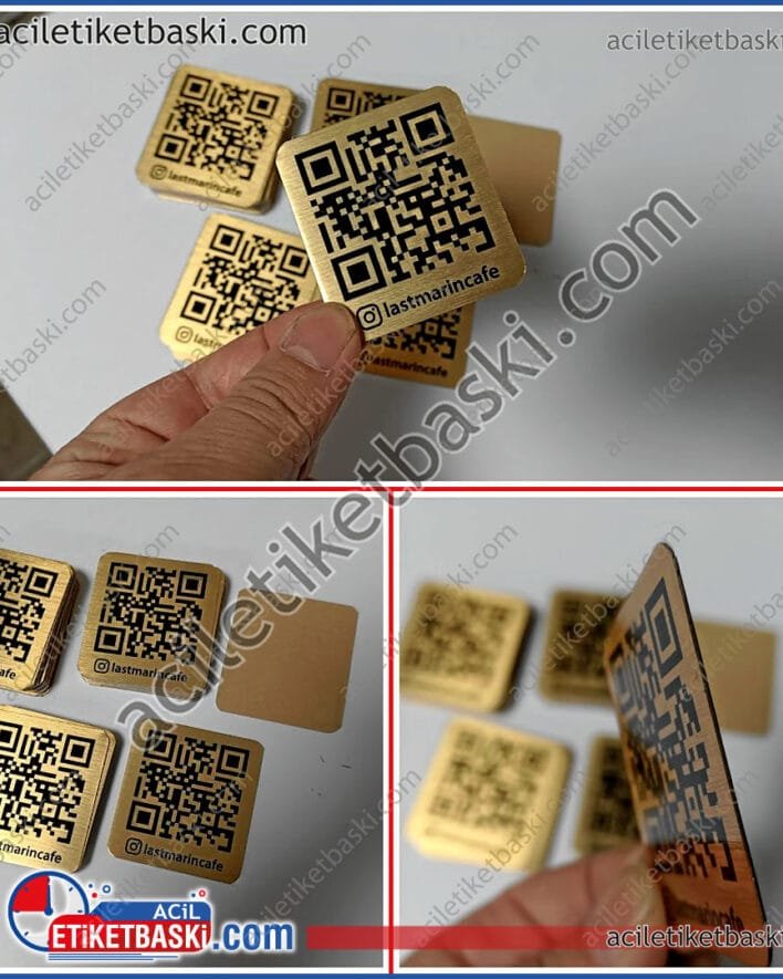 samsun Last Marin Cafe, QR kod, masa üzeri menü, metal, dayanıklı, hızlı üretim, elden teslim edildi, aynı gün üretim, kargo yapılabilir, altın ve gümüş renk mevcut, köşeler radius, arkası bantlı, acil etiket baskı merkezi