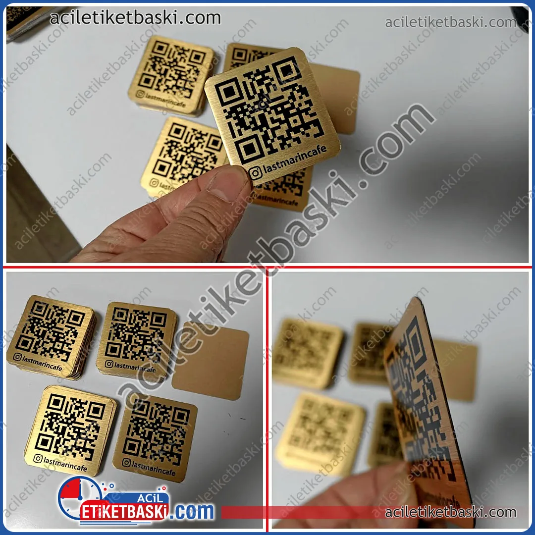 samsun Last Marin Cafe, QR kod, masa üzeri menü, metal, dayanıklı, hızlı üretim, elden teslim edildi, aynı gün üretim, kargo yapılabilir, altın ve gümüş renk mevcut, köşeler radius, arkası bantlı, acil etiket baskı merkezi