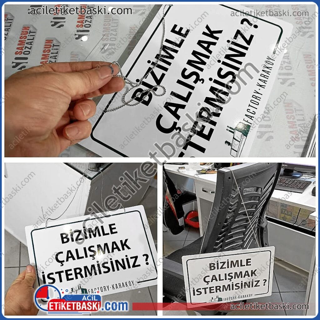 Zincirli "Bizimle Çalışmak İster misiniz?" Tabelası | Pleksi İş İlanı ...