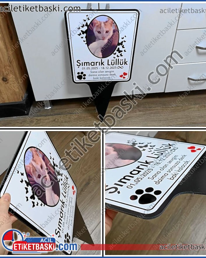 Büyük boy Mezar başlığı 35x65cm, dış mekan dayanıklı, kedi mezar taşı, mezar başlığı üretimi, toprağa saplanan, kaliteli, sağlam, ürün, hızlı üretim, aynı gün gönderim, acil mezar taşı, mezar başlığı üretim, imalat, tasarım