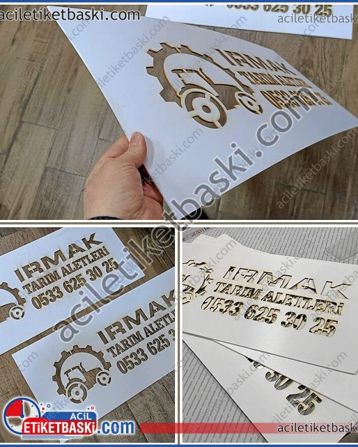 Tarım aletleri için, lazer ile şablon kesimi, boyama şablonu, üretim, imalat, tasarım, plastik ürün, 3mm esnek malzeme, ebat ve adede göre fiyat alınız, boyama şablon kesim merkezi, aynı gün kargo