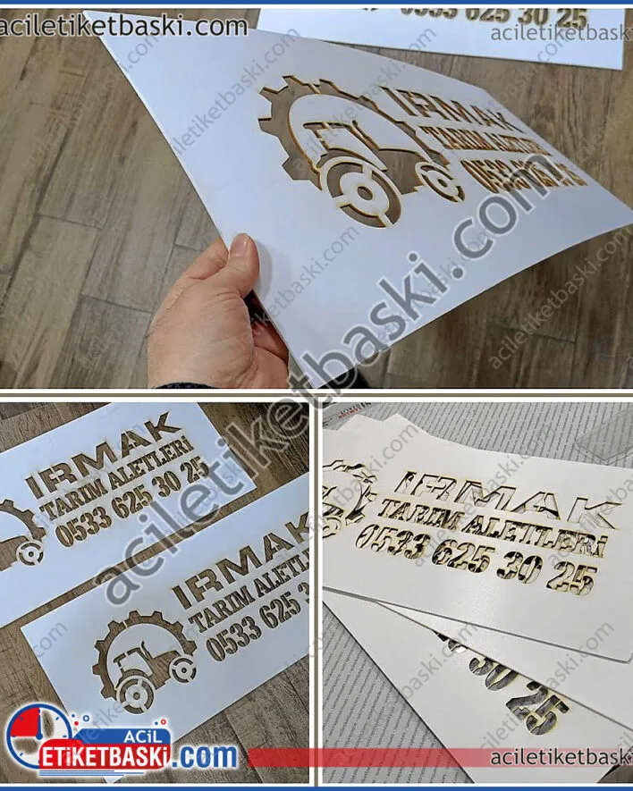 Tarım aletleri için, lazer ile şablon kesimi, boyama şablonu, üretim, imalat, tasarım, plastik ürün, 3mm esnek malzeme, ebat ve adede göre fiyat alınız, boyama şablon kesim merkezi, aynı gün kargo
