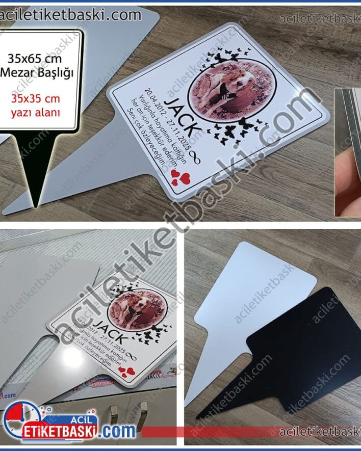 evcil hayvan, mezar taşı, mezar başlığı, hayvan mezar taşı, geçici mezar taşı, kaliteli, toprağa saplanan, toprağa batırılan, 5 mm kalınlık, kompozit malzeme, 2 yüzey metal, kaliteli 65cm yükseklikte, hızlı üretim, tasarım desteği, acil evcil hayvan mezar taşı, geçici mezar taşı üretim, imalat