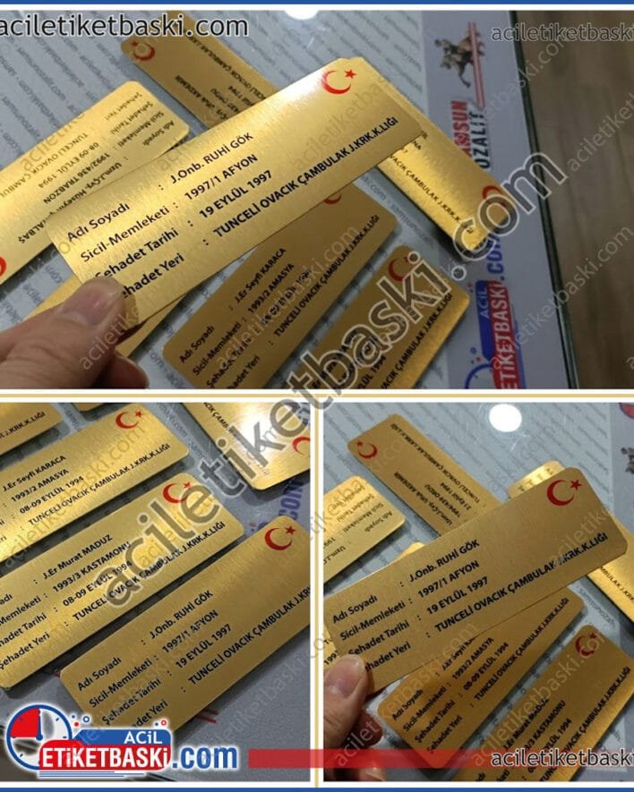 şehitlerimiz anısına metal plaka baskısı, altın renk metal plaka, üretim, imalat, acil metal plaka baskısı, prinç plaka, paslanmaz ürün, tasarım desteği, ebat ve adede göre fiyat alınız