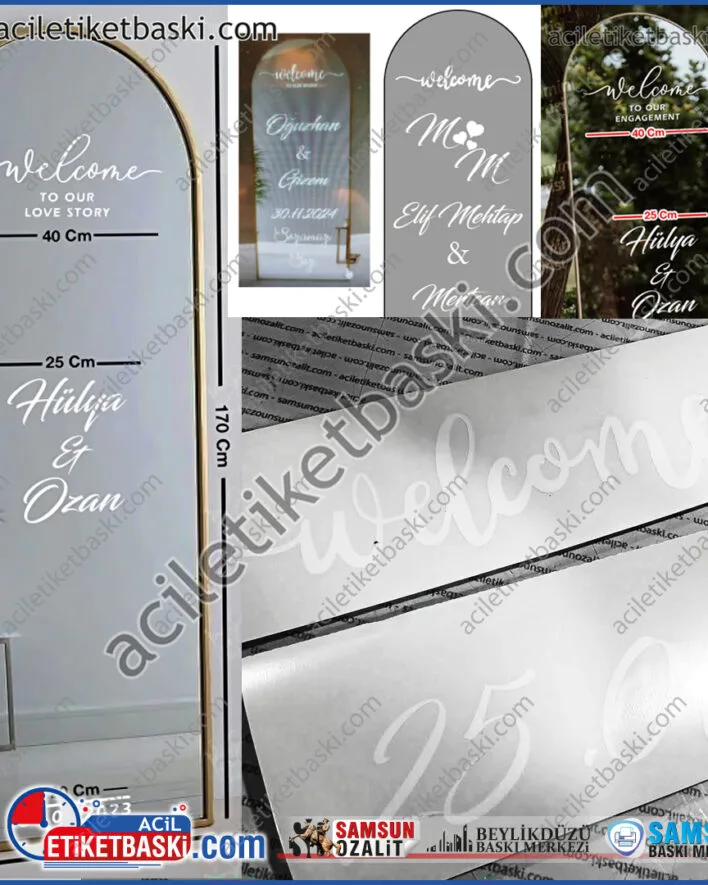 ayna sticker dekor, karşılama ayna yazısı, kişiye özel düğün dekoru, altın ayna sticker, evlilik tebrik yazısı, parti süsü ayna, fotoğraf çekim dekoru, özel gün hediyesi, vinyl ayna dekorasyonu, davetli karşılama, sürpriz doğum günü dekoru, lüks organizasyon malzemesi