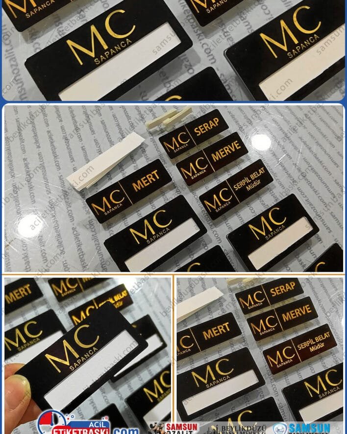 Yaka isimliği, siyah ürün, içi değişir, arkası mıknatıs, iğne olabilir, hızlı üretim, ayı gün kargo, acil yaka isimliği, MC sapanca otel, yaka kartı, personel isimlik, üretim, imalat