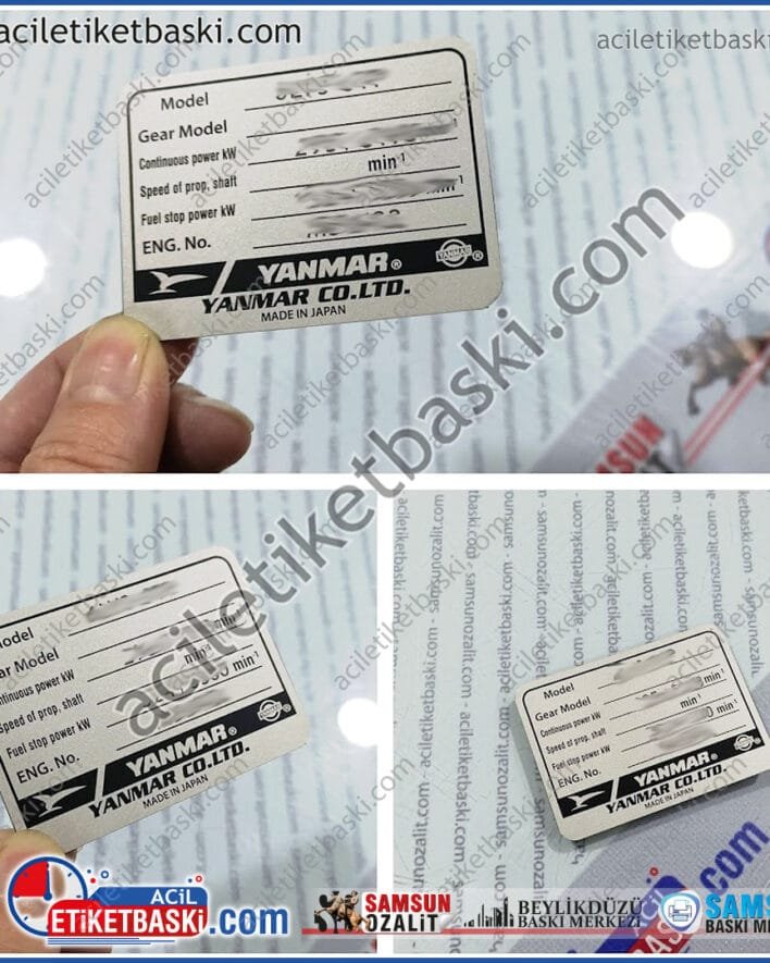 yanmar tekne, motor etiketi, deniz motor etiket baskısı