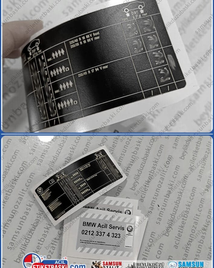 BMW araç motor şasi etiketi, kapı direk etiketi, silinen, okunmayan, yırtılan, üzeri boyanan etiket için, yeniden üretilmesi