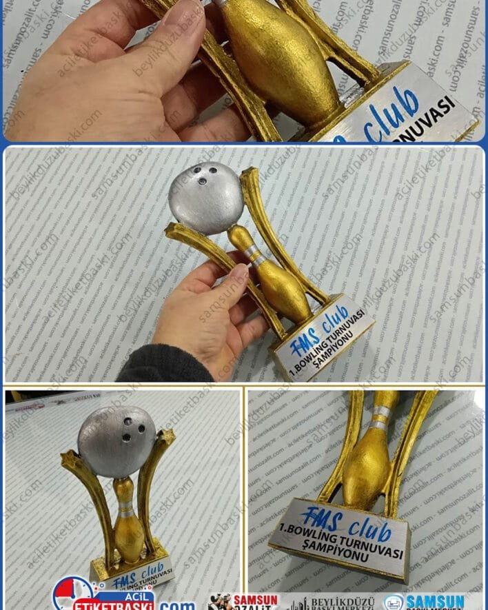 bowling, turnuva, kazanan, şampiyon, kupası, masa üzeri, kullanım için, polyester döküm, el boyaması, logo ve yazılar gerçek metal baskı, kaliteli ürün, aynı gün gönderim, tasarım desteği, kupa, plaket, madalya üretim, imalat ve tasarım