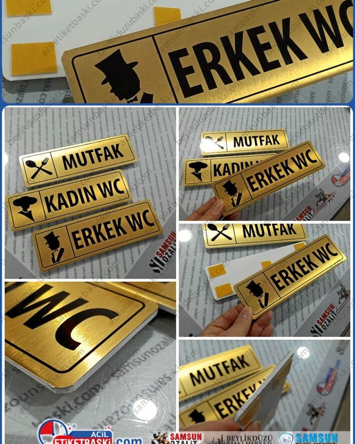 Kapı tabelası, oda kapı tabelası, şık, dekoratif, metal ürün, ebat ve adede göre fiyat çıkar, aynı gün gönderilir, altın ve gümüş renkleri vardır, dekoratif kapı isimliği, üretim imalat