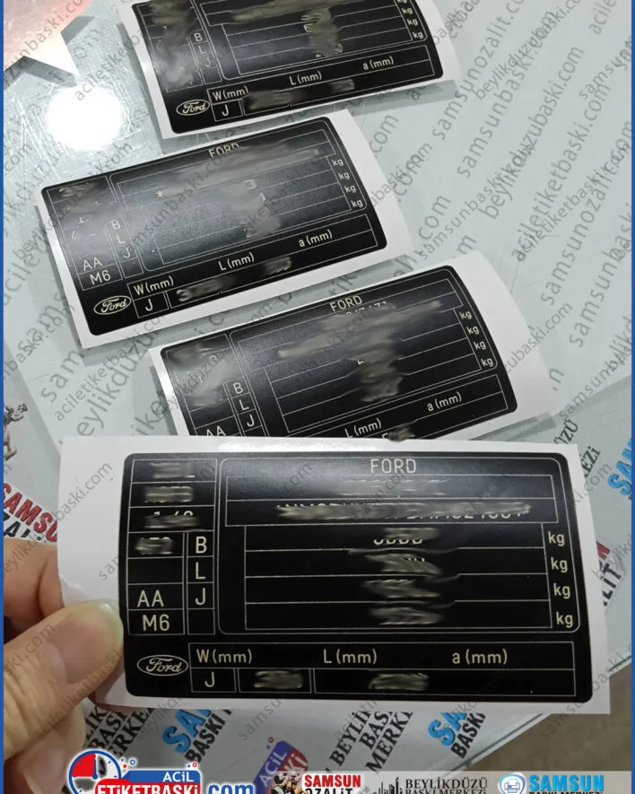 Ford araç motor şasi etiketi, kapı direk etiketi, silinen, okunmayan, yırtılan, üzeri boyanan etiket için, yeniden üretilmesi