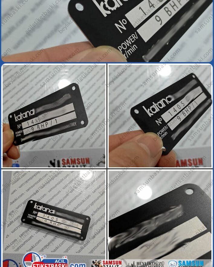 Katana tekne, motor etiketi, silinen, okunmayan, deniz tekne motor etiketinin, aslına uygun, yeniden üretilmesi, yönetmeliğe uygun, bağlama kütüğüne uygun, kaliteli paslanmaz ürün, lazer ile baskı, üretim, imalat, acil etiket baskı merkezi