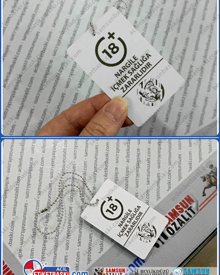 Nargile için, uyarı levhası, zincirli, plastik, 2 yüzey baskılı ürün, yönetmeliğe uygun, cezası olan bir ürün, tütün, nargile, sigara tüketilen yerler için, zorunlu ürün, acil etiket baskı merkezi