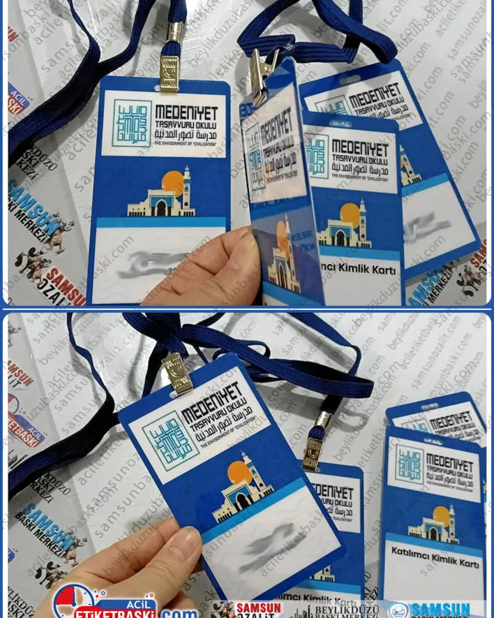 Yaka kartı, PVC yaka kartı, boyun ipli, boyuna takılan, büyük plastik, yaka isimliği, etkinlik, katılım, personel, tanıtım, katılım kartları, boyuna asılan, ipli, pvc kart, hızlı üretim, aynı gün gönderim